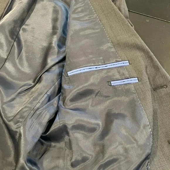 Nautica Wool Houndstooth Gray Two Button Double Vented Blazer Jacket Mens 42S - Picture 7 of 12